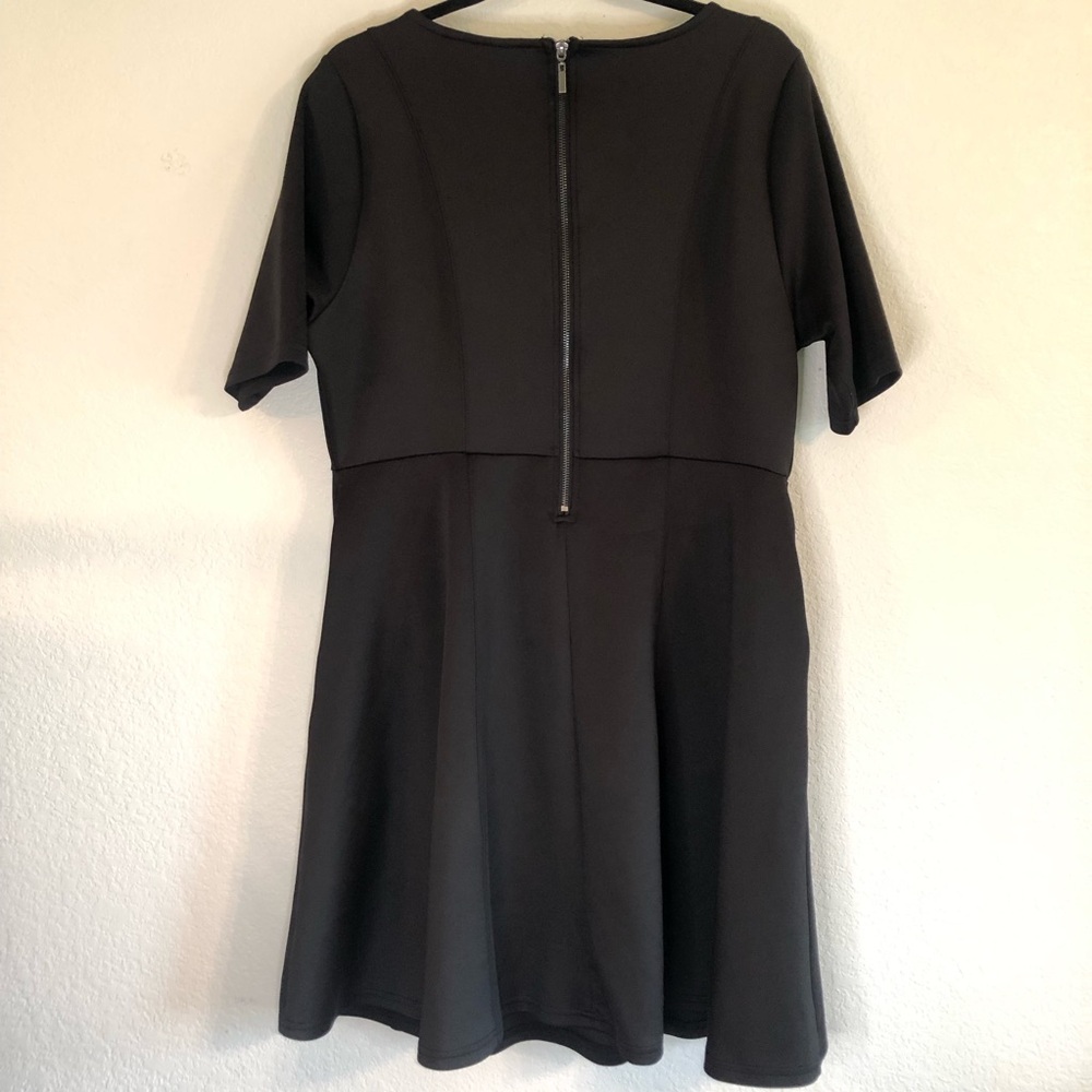Torrid Fluted Fit and Flare Scuba Black Mini Dress - Picture 9 of 10